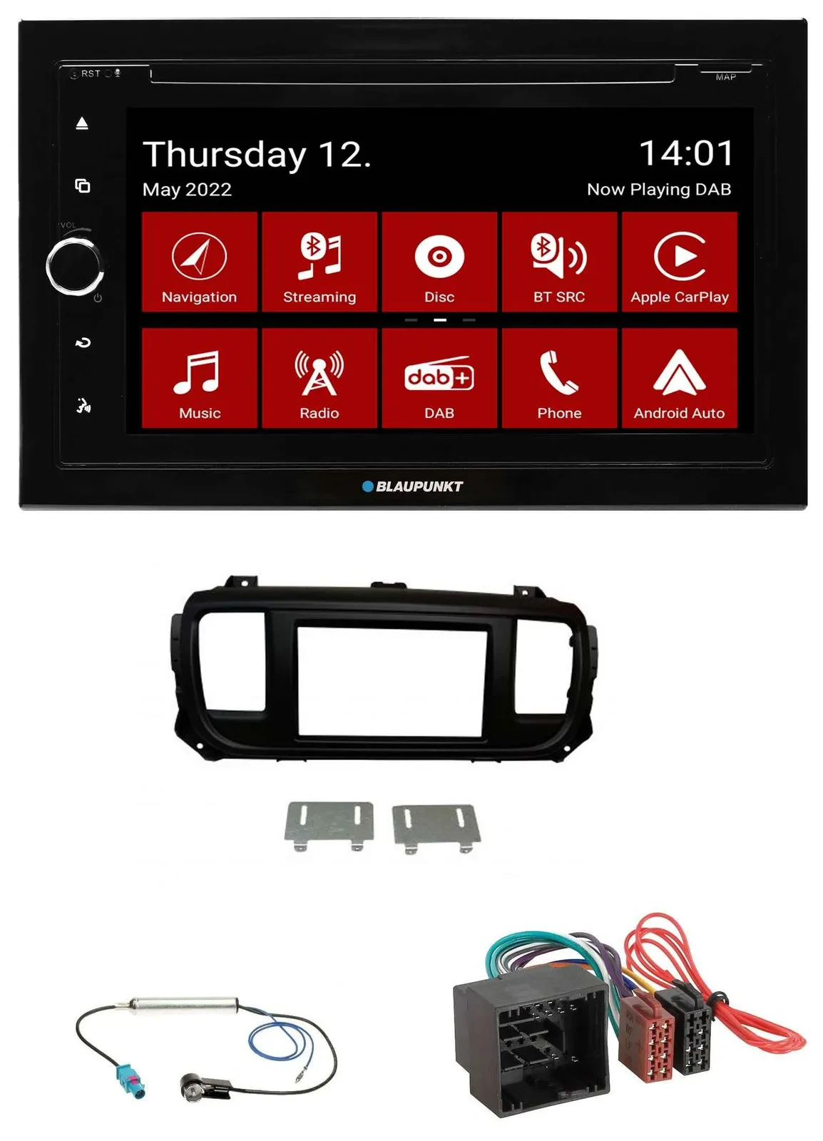 Blaupunkt MP3 DVD Bluetooth DAB 2DIN USB Autoradio für Citroen Jumpy Spacetourer