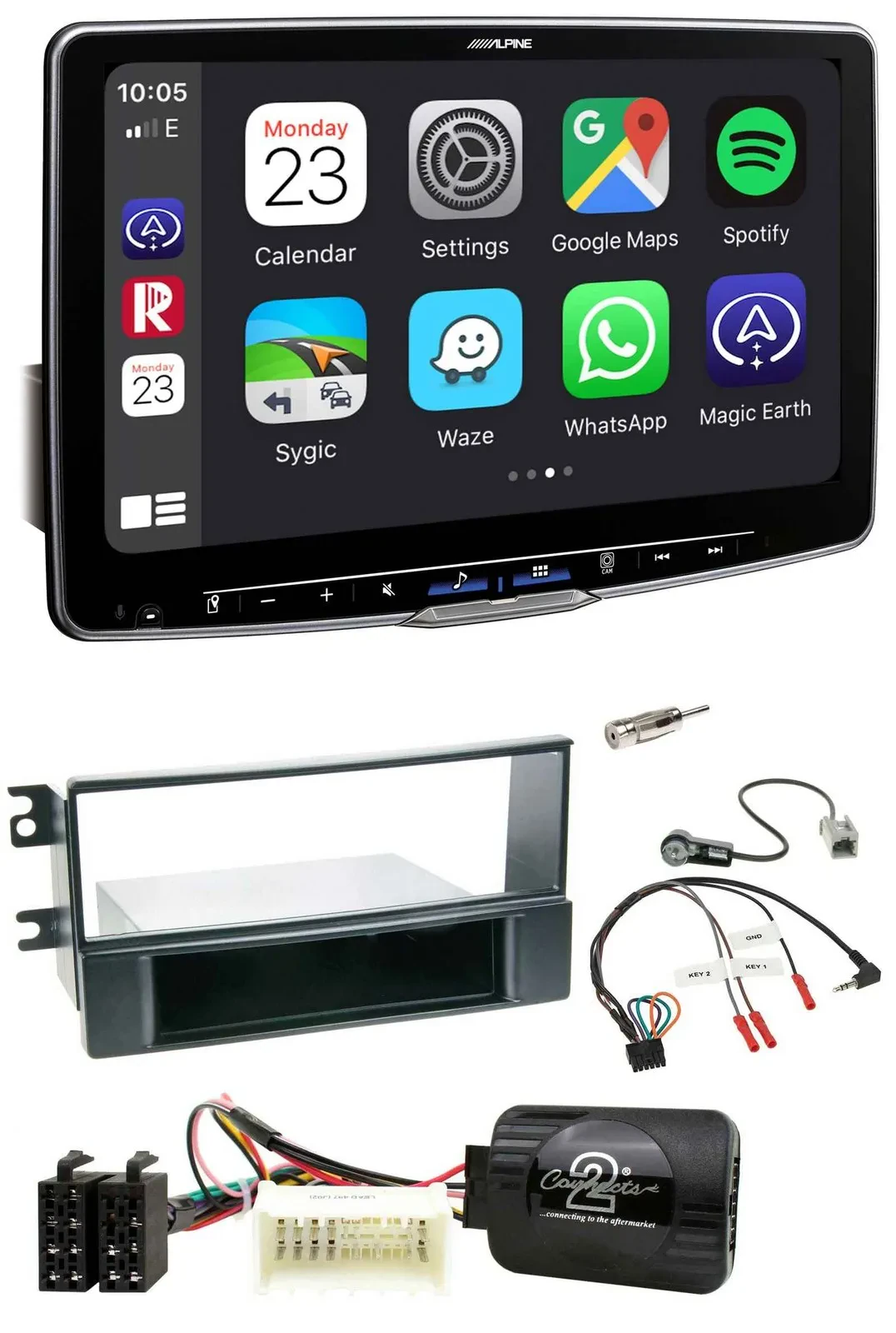 Alpine Lenkrad USB Bluetooth DAB Autoradio für Kia Sportage II 2008-2010