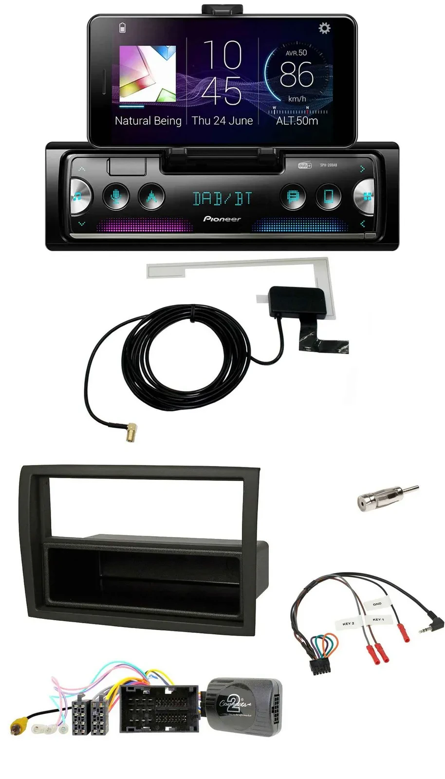 Автомагнитола для Citroen Jumper (2014–2021) Pioneer DAB, Bluetooth, USB, черный, поддержка управления на руле