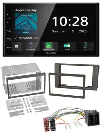Kenwood Bluetooth MP3 DAB USB 2DIN Autoradio für Iveco Daily 06-14 dunkelgrau