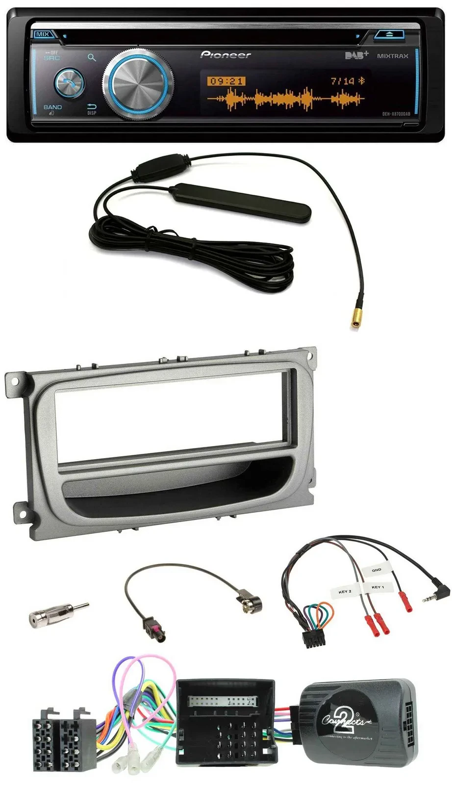 Pioneer CD USB Bluetooth DAB Lenkrad Autoradio für Ford Focus Galaxy C-Max Can a