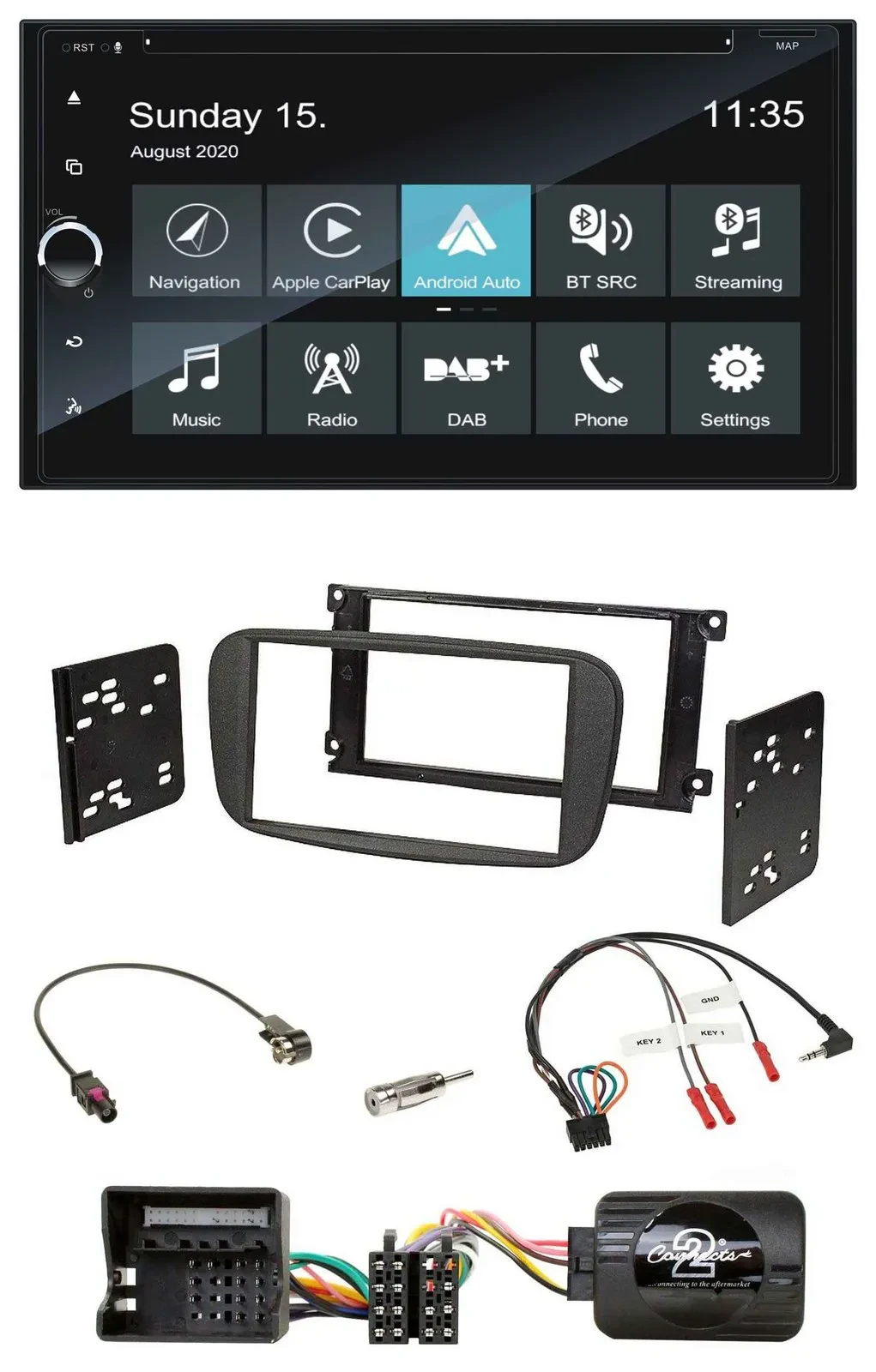 Blaupunkt 2DIN Lenkrad TMC Bluetooth USB DAB Navigation für Ford S-Max Mondeo 20