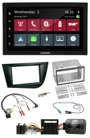 Blaupunkt DAB Bluetooth USB Lenkrad 2DIN Autoradio für Seat Leon 2005-2009 schwa