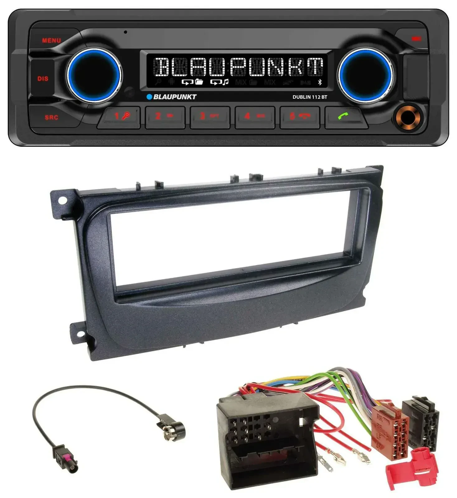 Blaupunkt MP3 Bluetooth USB AUX Autoradio für Ford Mondeo S-Max 07-14 schwarz