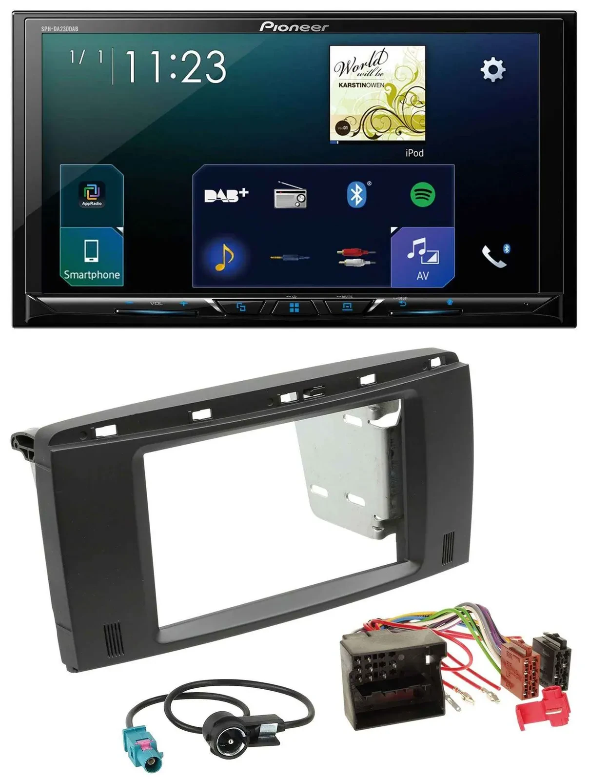 Pioneer MP3 Bluetooth USB 2DIN DAB Autoradio für Mercedes R-Klasse 2006-2012