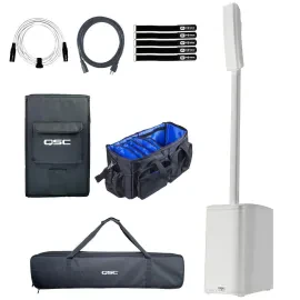 QSC KC12-WH 3000W Active Powered 3-Way Column Loudspeaker System White Pack