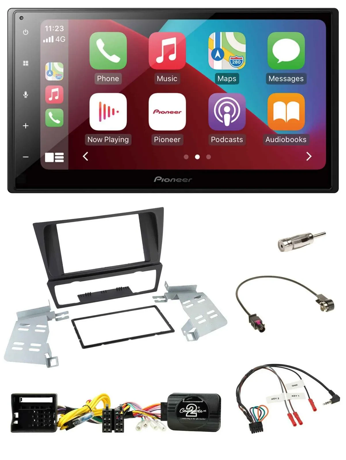 Автомагнитола Pioneer 2-DIN, Bluetooth, DAB, USB, для BMW 3 Series E90/E91/E92/E93