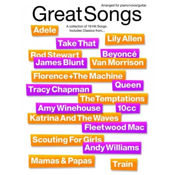Сборник песен MusicSales Great Songs с нотами/аккордами популярных песен