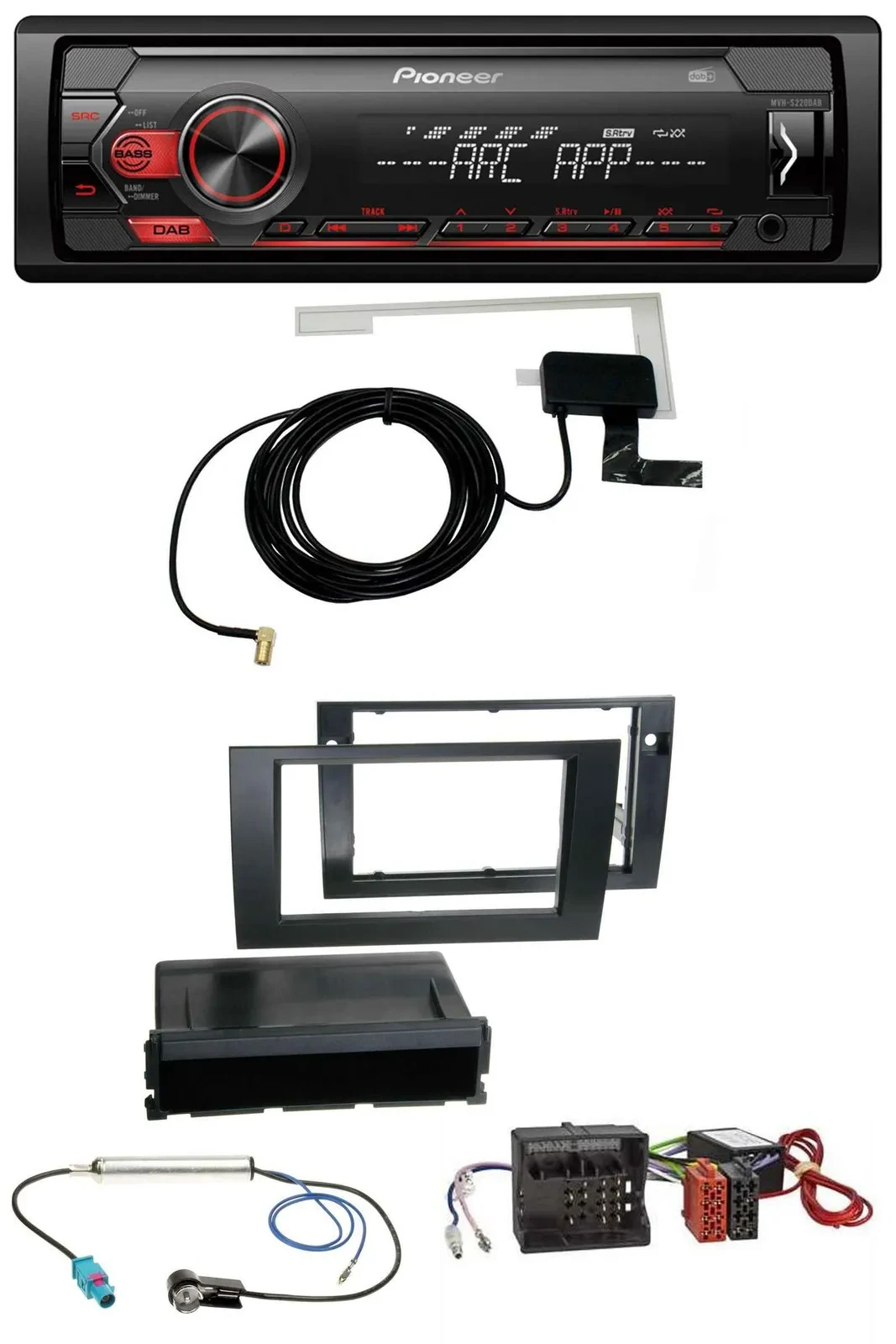 Pioneer 1DIN USB DAB MP3 AUX Autoradio für Audi A4 B7 04-08 Symphony Aktivsystem