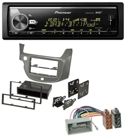 Pioneer Bluetooth USB DAB MP3 Autoradio für Honda Jazz (ab 2009) - silber