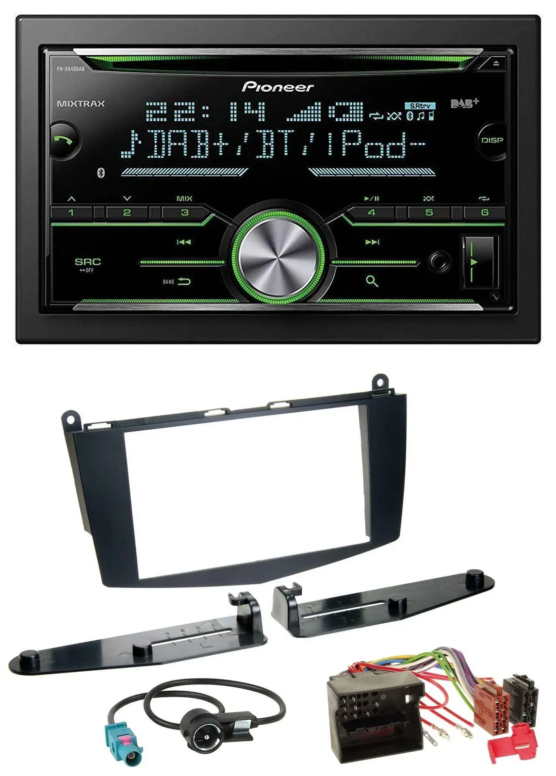 Pioneer Bluetooth MP3 DAB 2DIN USB CD Autoradio für Mercedes C-Klasse 07-11 ohne