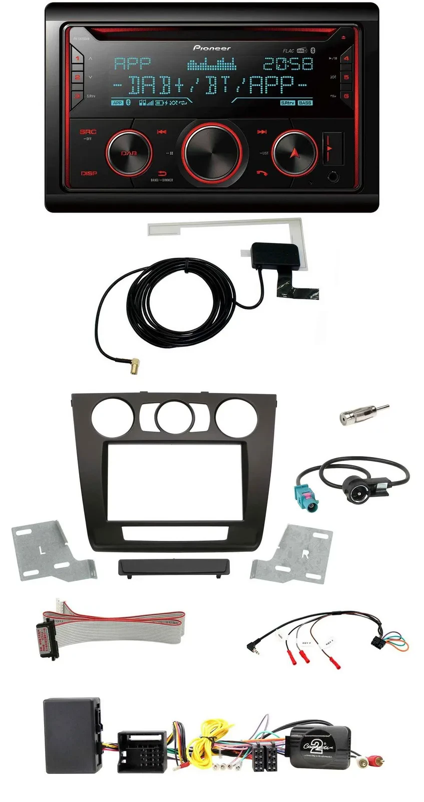 Автомагнитола Pioneer 2DIN DAB USB CD Bluetooth для BMW 1 Series с поддержкой кнопок на руле