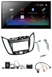 Автомагнитола Pioneer 2 DIN, USB, Bluetooth, DAB, для Ford C-Max/Kuga, черный глянец