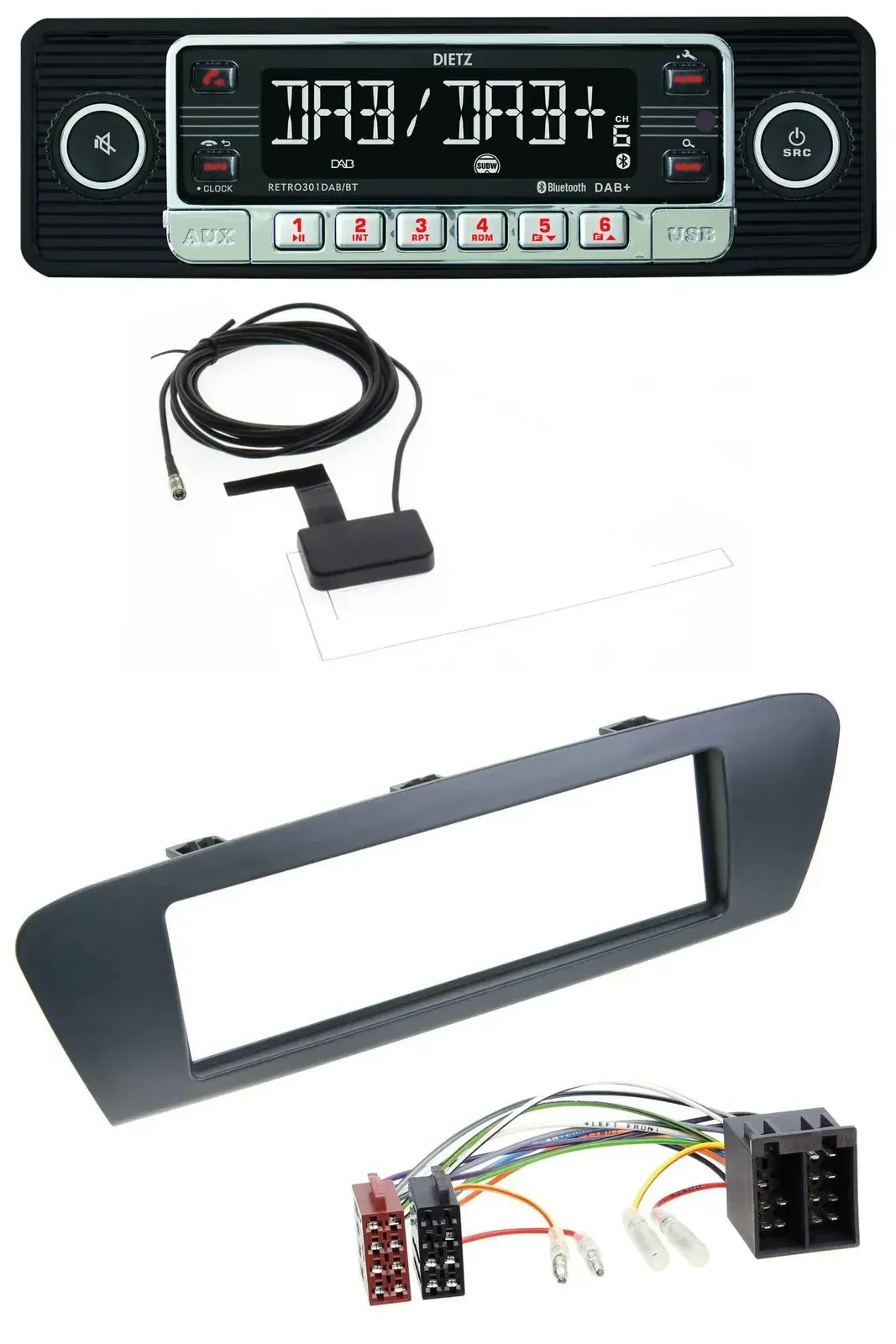 Автомагнитола для Renault Scenic (с 2009) Dietz DAB, Bluetooth, USB, MP3, серый