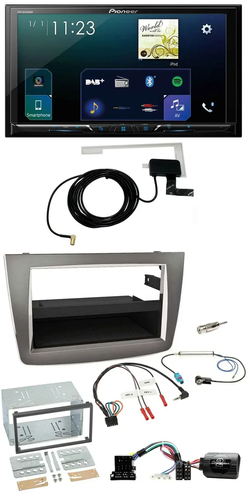 Автомагнитола Pioneer 2 DIN, DAB, USB, Bluetooth, для Alfa Romeo Mito 2008–2014