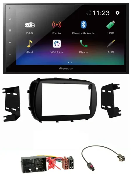 Pioneer USB Bluetooth DAB 2DIN MP3 Autoradio für Fiat 500X (ab 2015)
