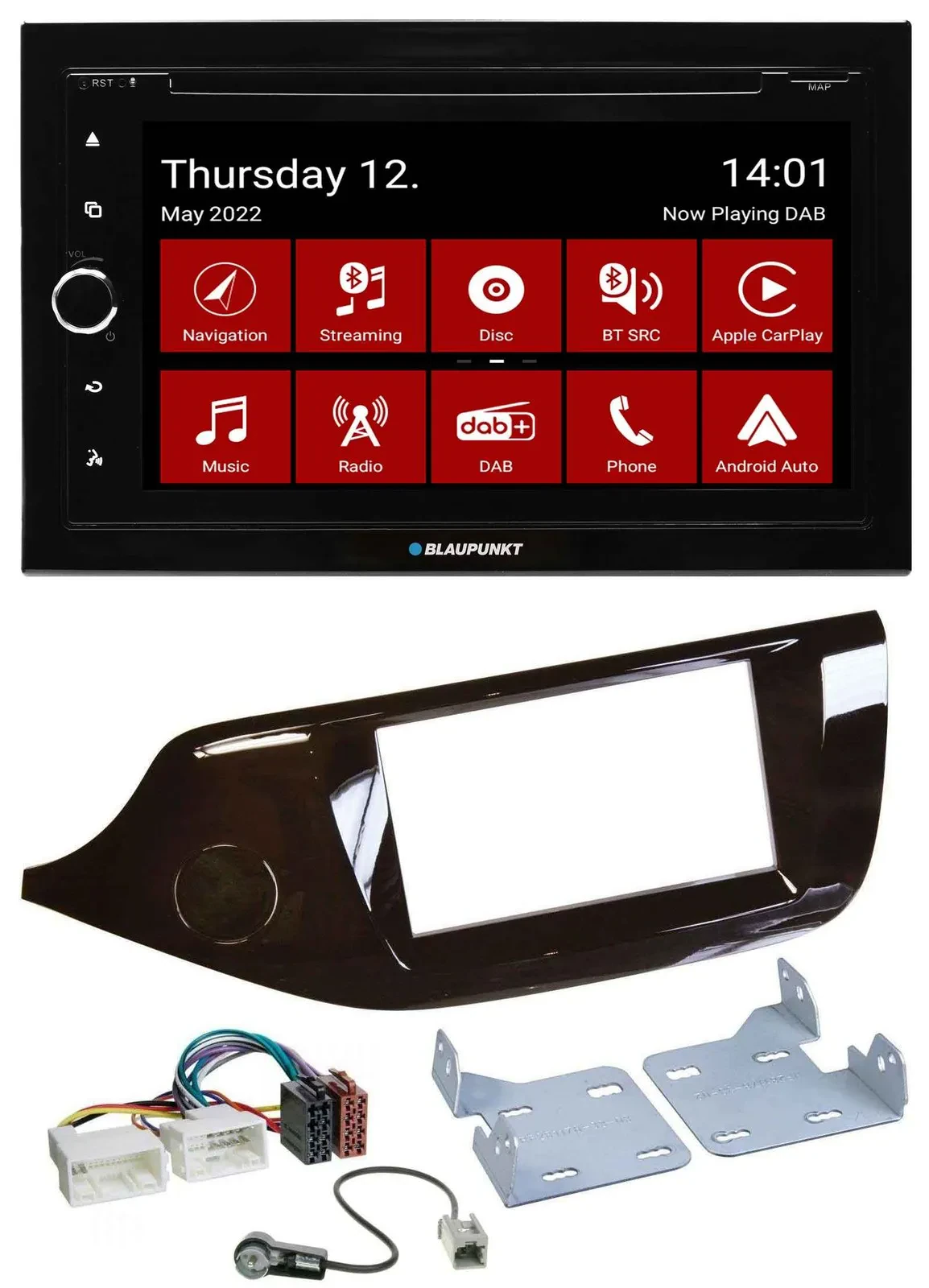 Blaupunkt MP3 DVD Bluetooth DAB 2DIN USB Autoradio für Kia Ceed ab 12 glänzend