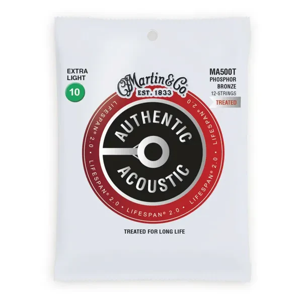 Martin MA500T Authentic Lifespan 12-String Acoustic Strings Extra Light 10-47
