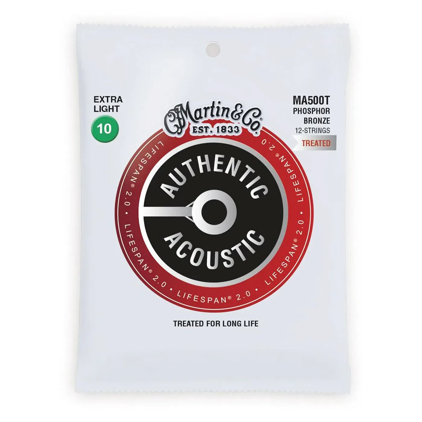 Струны для акустической гитары Martin Guitars MA500T Authentic Lifespan Phosphor Bronze Extra Light 10-47