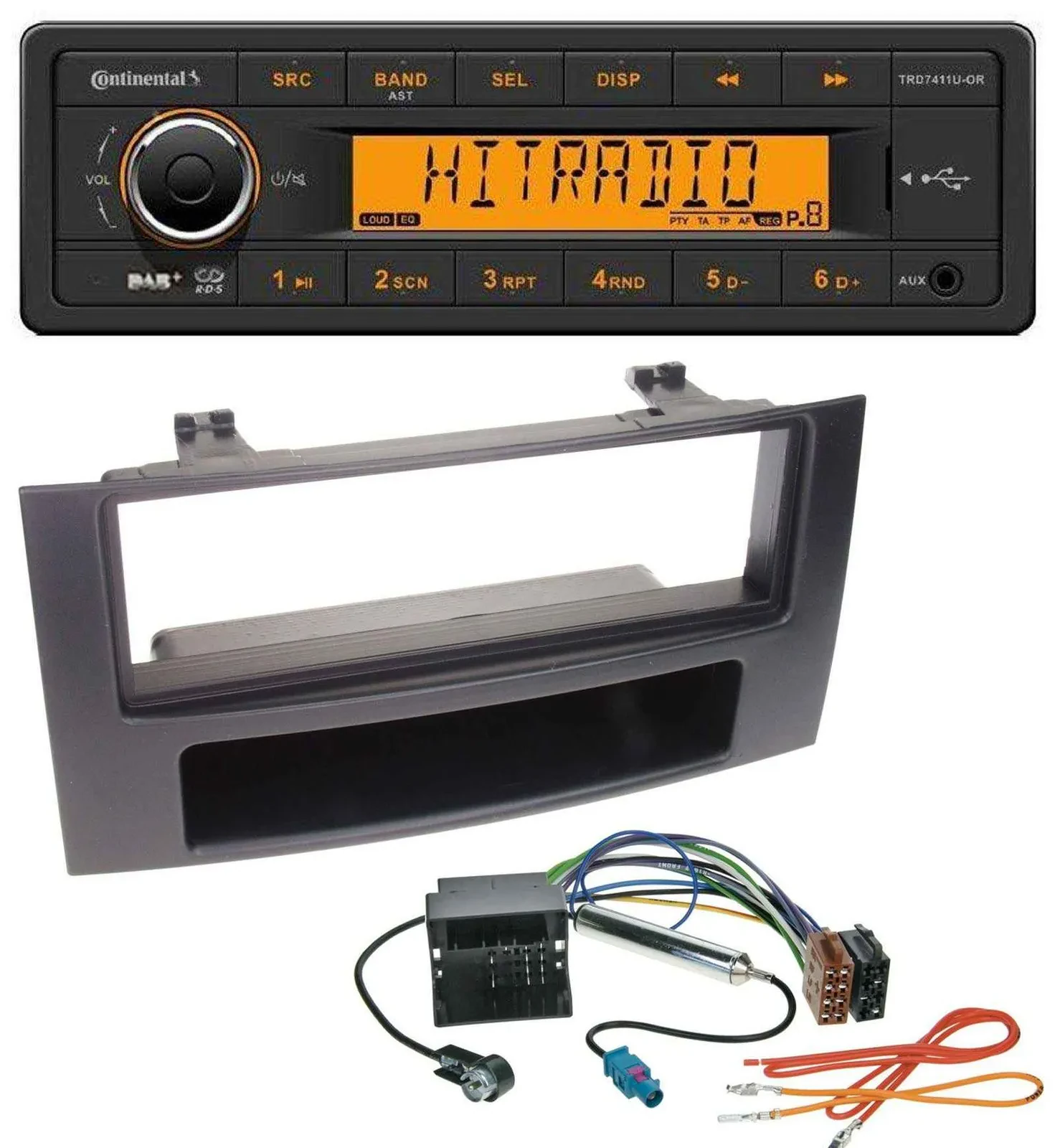 Continental 1DIN DAB MP3 AUX USB Autoradio für VW Touareg Multivan T5 Transporte