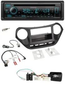 Автомагнитола для Hyundai i10 Kenwood Bluetooth DAB CD USB, черный