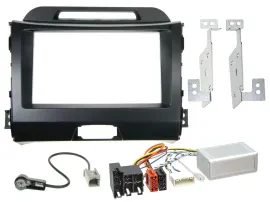 Einbauset Lenkradadapter Doppel DIN Autoradio für Kia Sportage 3 10-15 Navi schw