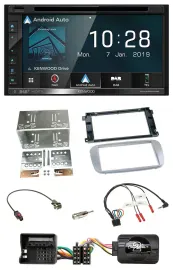 Автомагнитола Kenwood 2DIN DAB Bluetooth Navigation для Ford Mondeo/S-Max, поддержка кнопок на руле, USB, TMC