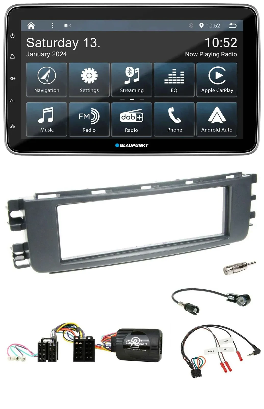 Автомагнитола Blaupunkt Bluetooth DAB USB SD для Smart ForFour 2004–2006 (W454), поддержка кнопок на руле