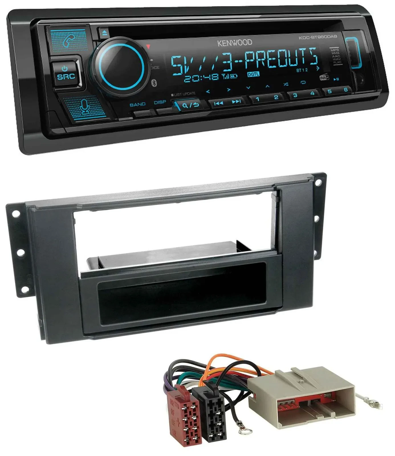 Автомагнитола Kenwood Bluetooth USB CD MP3 DAB для Land Rover Freelander (2006)