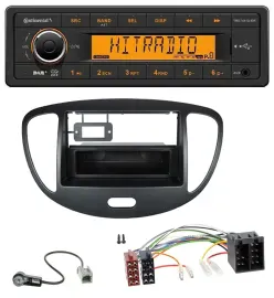 Continental 1DIN DAB MP3 AUX USB Autoradio für Hyundai i10 (2008-2013) schwarz