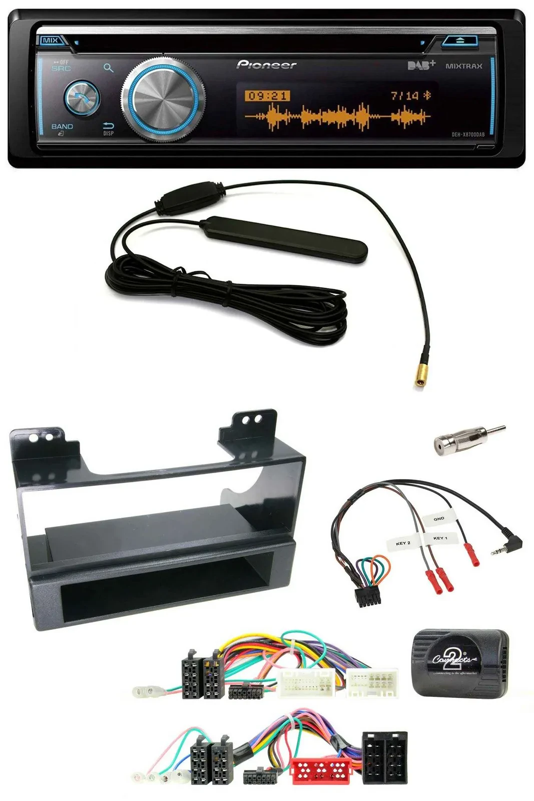 Автомагнитола Pioneer CD, USB, Bluetooth, DAB, для KIA Carnival II VQ (2006–2011), совместимая с кнопками на руле