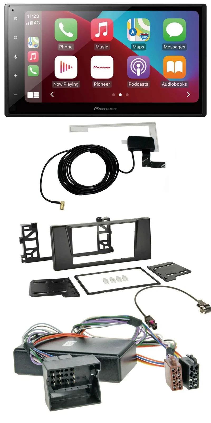 Pioneer USB Bluetooth DAB MP3 2DIN Autoradio für BMW 5er E39 X5 E53 Aktivsystem