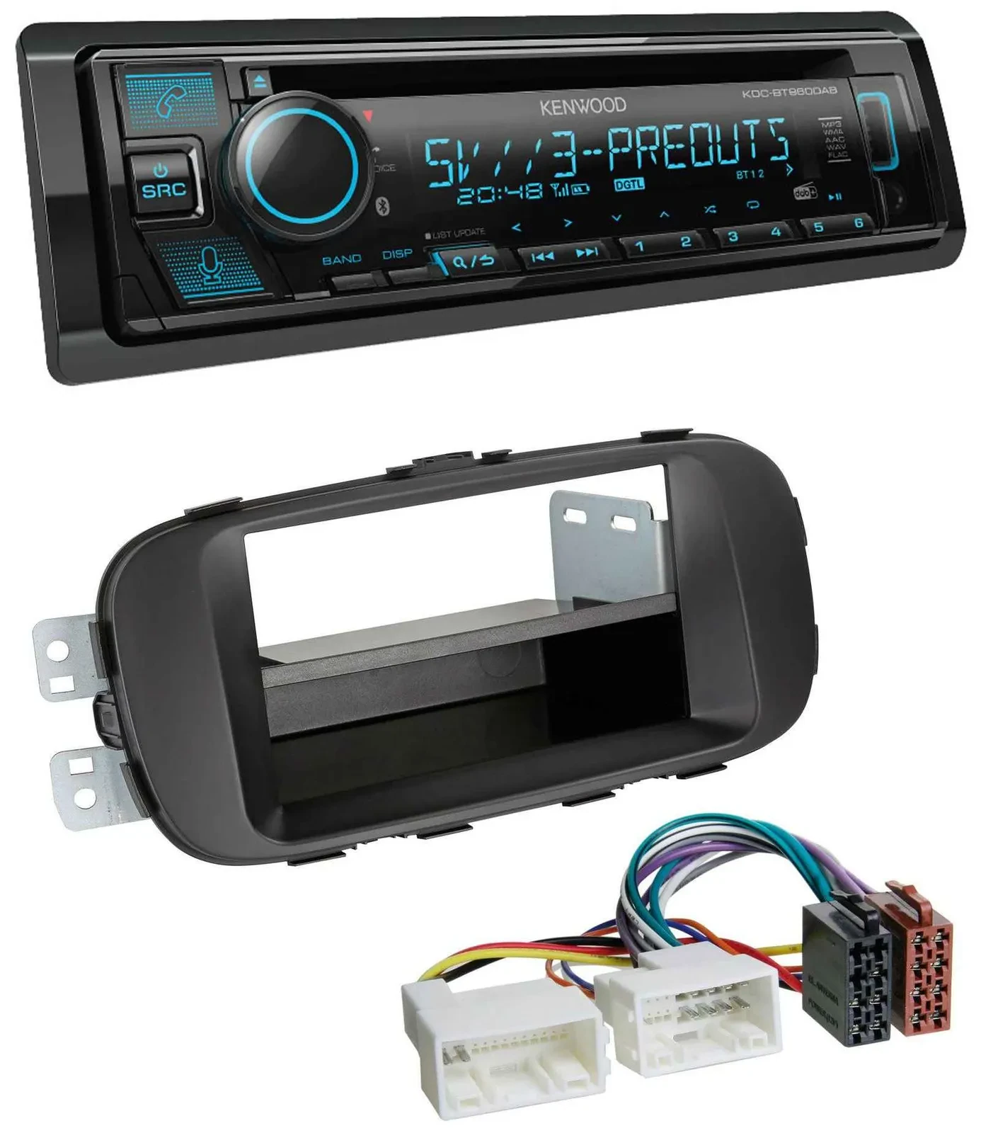 Kenwood Bluetooth USB CD MP3 DAB Autoradio für Kia Soul (PS ab 2014) schwarz