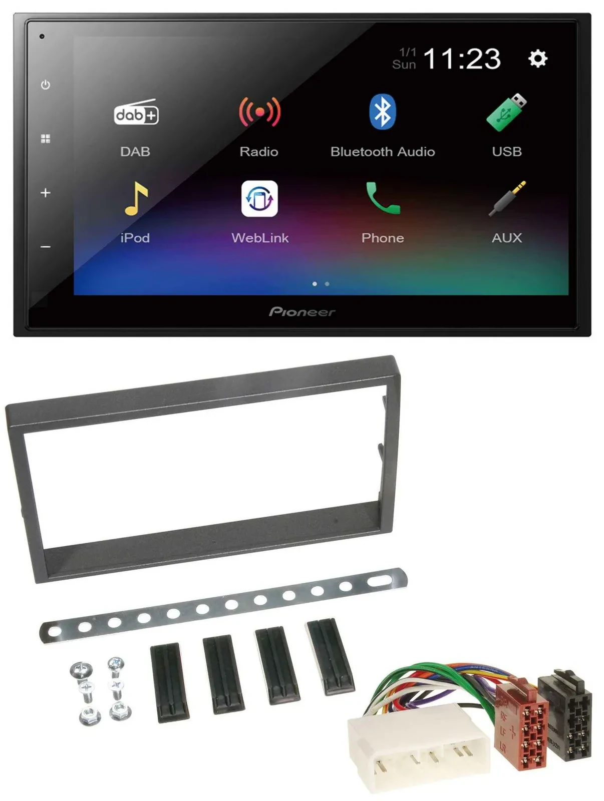 Автомагнитола для SsangYong Kyron (с 2005) Pioneer 2-DIN, USB, Bluetooth, DAB, MP3