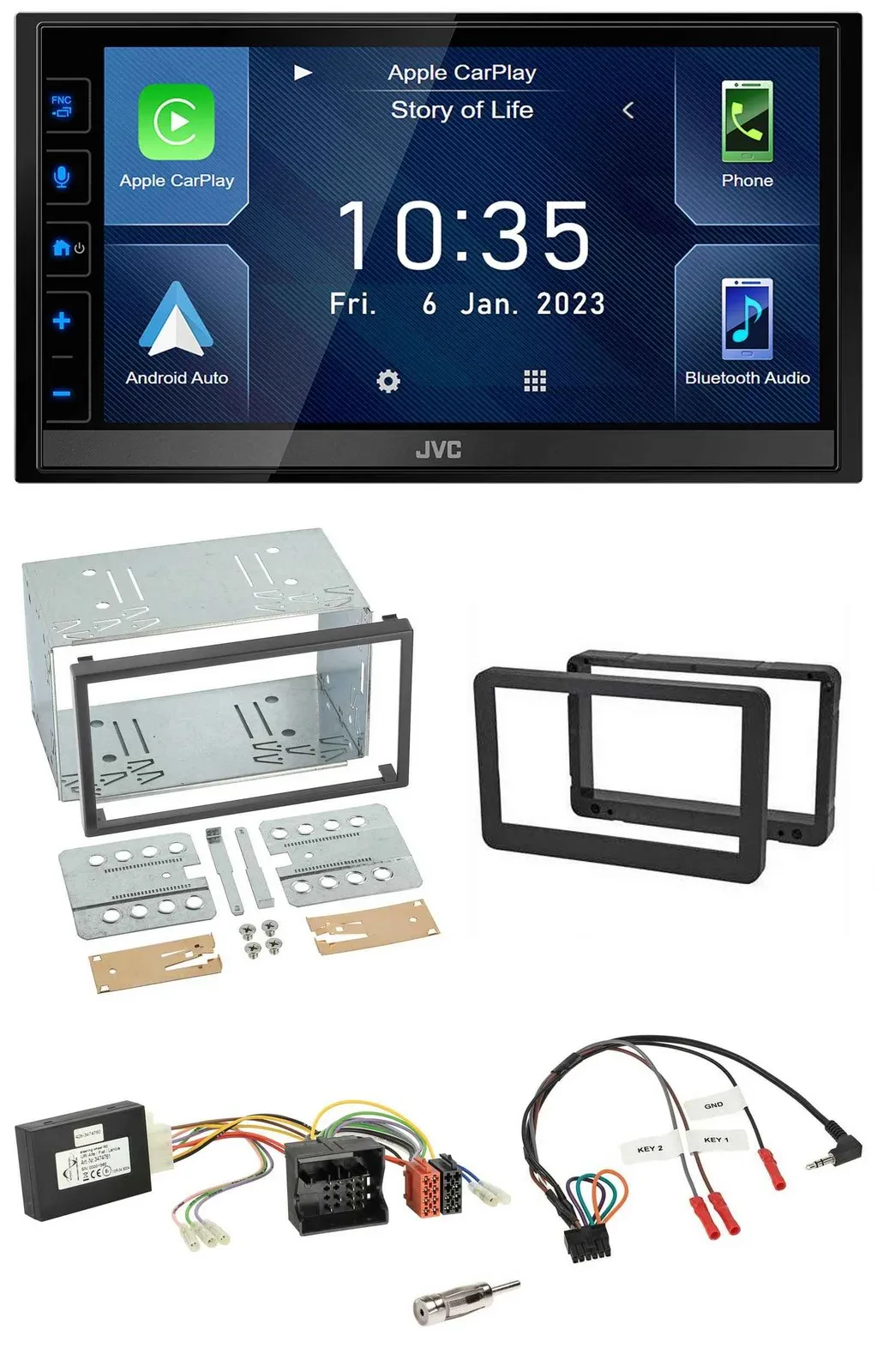 JVC DAB Bluetooth Lenkrad USB 2DIN Autoradio für Alfa Romeo Brera 159 Spider Nav
