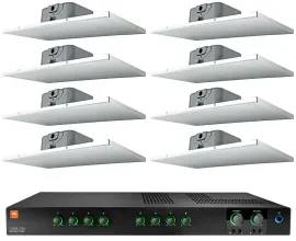 Потолочная акустика JBL DCS6T White с усилителем (8 штук)