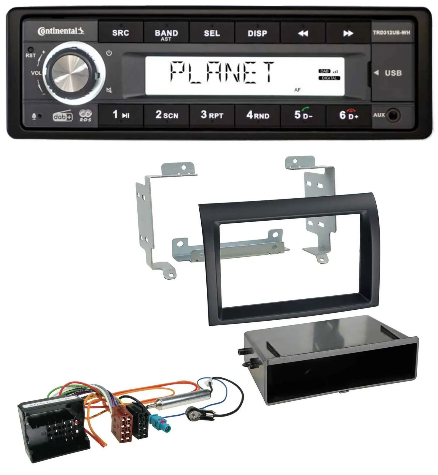 Автомагнитола Continental 1-DIN, USB, AUX, DAB, MP3, для Citroen Jumper (2006–2011), Quadlock