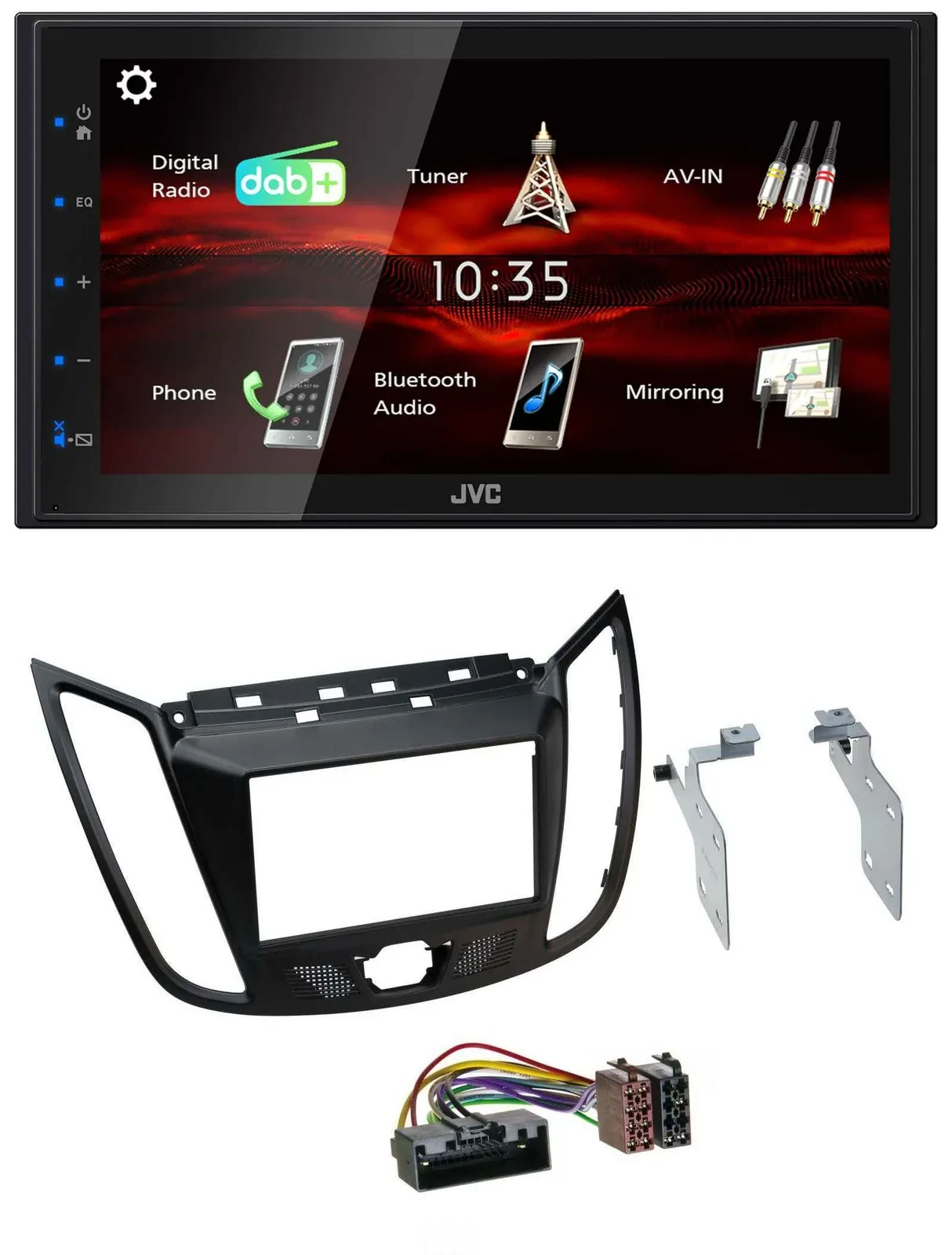 JVC USB Bluetooth MP3 DAB 2DIN Autoradio für Ford Kuga (DM2, ab 2013)