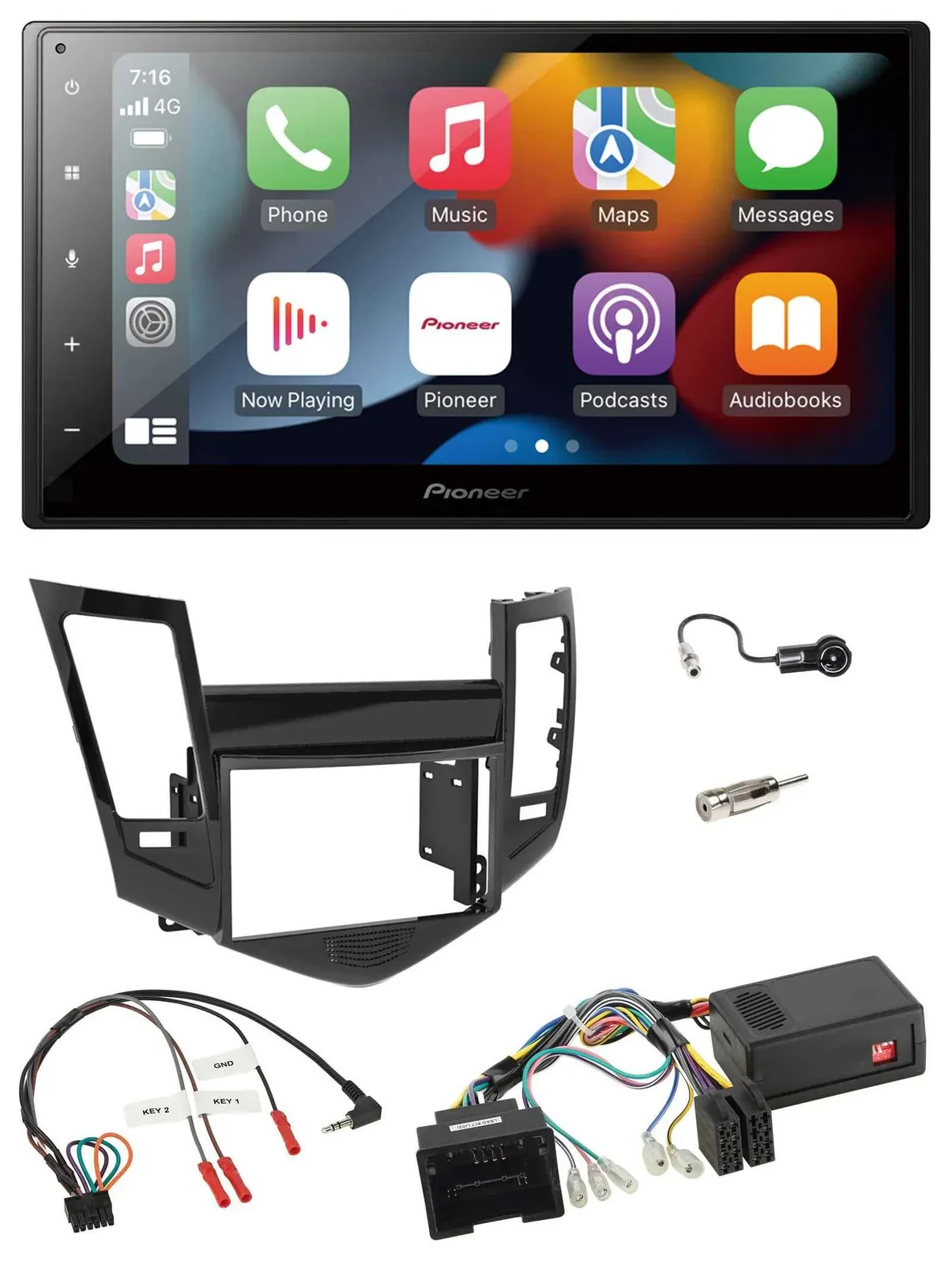 Pioneer DAB Bluetooth 2DIN USB Lenkrad Autoradio für Chevrolet Cruze 05/2009-201