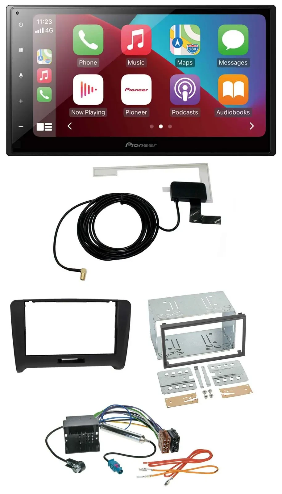 Автомагнитола Pioneer 2DIN USB Bluetooth DAB MP3 для Audi TT (2006–2014) Quadlock