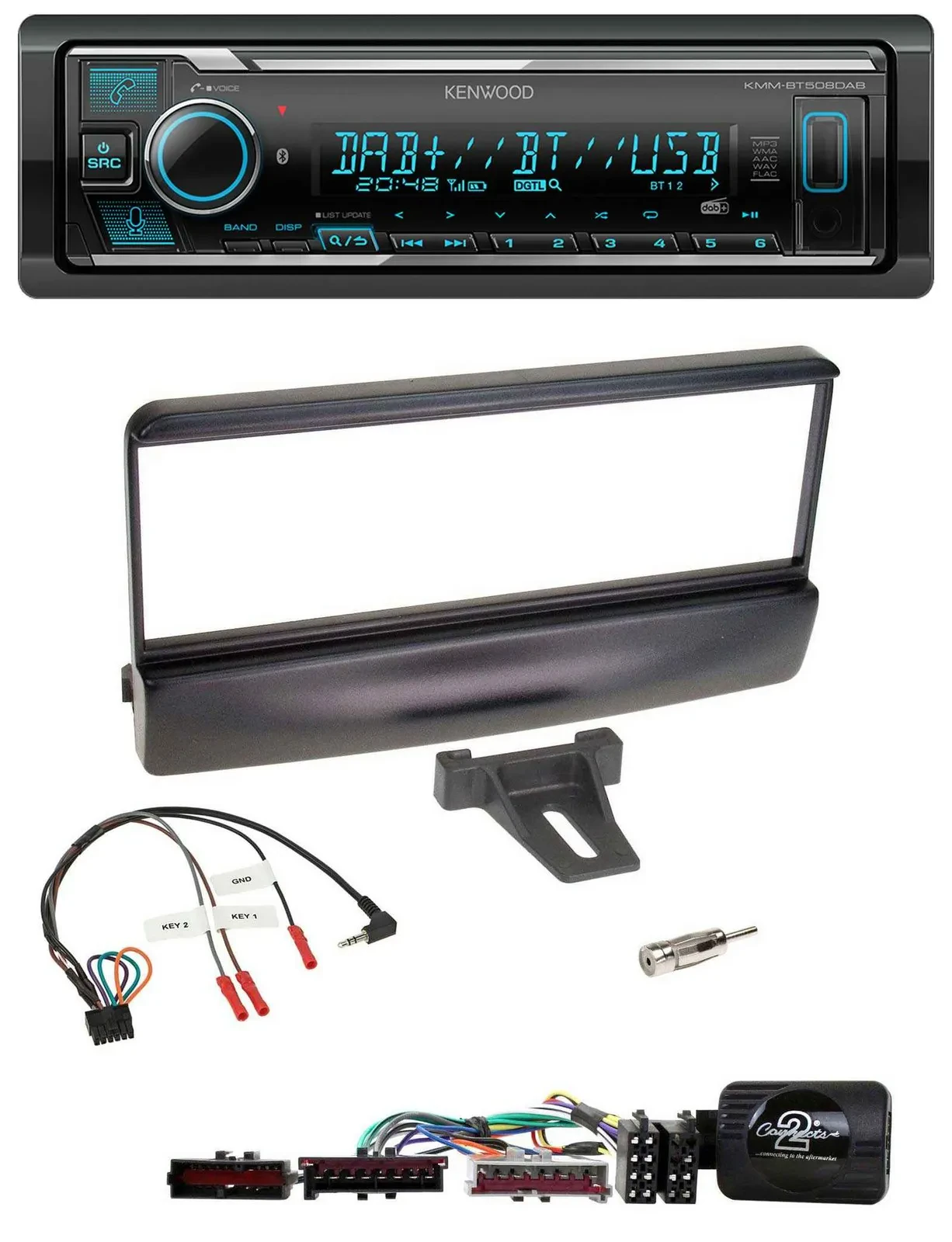 Kenwood Bluetooth Lenkrad DAB USB Autoradio für Ford Escort Focus schwarz