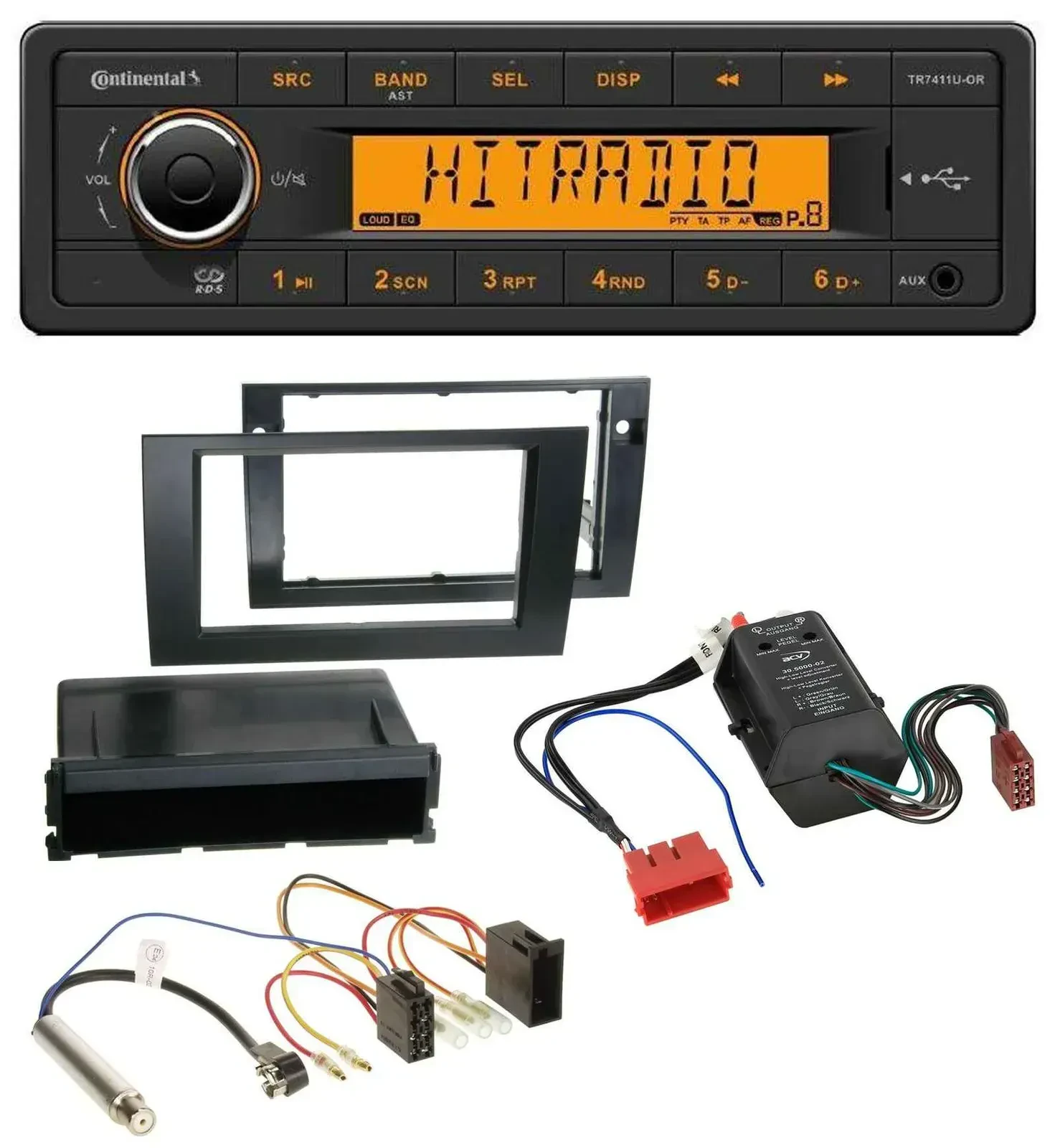 Continental 1DIN USB AUX MP3 Autoradio für Audi A4 B6 B7 00-08 Symphony Bose Akt
