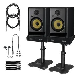 KRK Rokit RP7 G5 7" Studio Monitors 2-Pack with Desk Stands & Cables