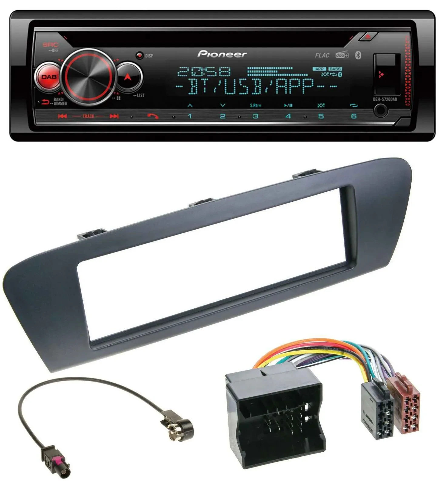 Автомагнитола Pioneer CD/MP3, DAB, Bluetooth, USB для Renault Scenic (с 2012), серый