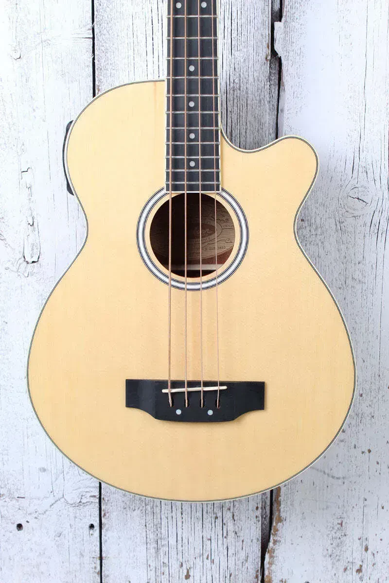 Б/У Электроакустическая бас-гитара Washburn AB5 4-струнная 32" Natural с вырезом, с чехлом