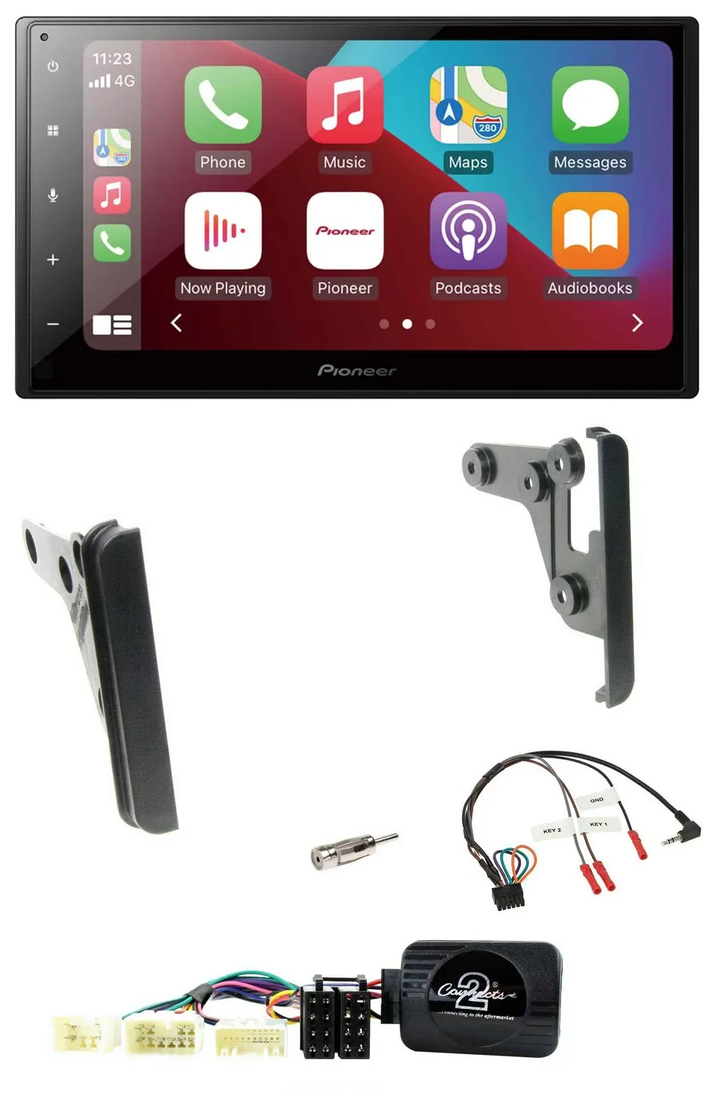 Автомагнитола Pioneer 2-DIN, DAB, Bluetooth, USB, для Toyota Yaris (2007–2010), поддержка кнопок на руле