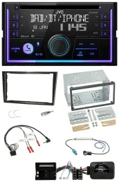 Автомагнитола JVC 2-DIN, USB, DAB, Bluetooth, CD для Opel Zafira/Corsa D/Astra H