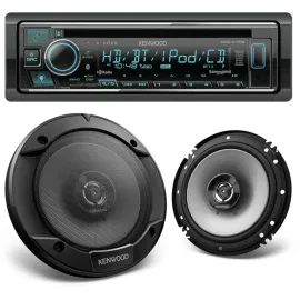 Kenwood eXcelon KDC-X705 DIN CD Multimedia Receiver + 6.5" Coaxial Speakers