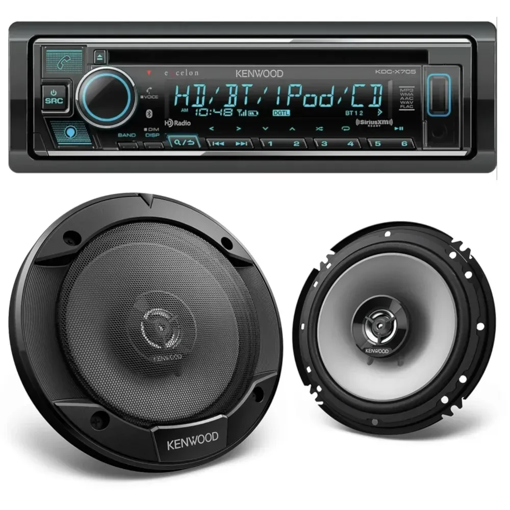 Автомагнитола Kenwood eXcelon KDC-X705 + KFC-1666S 6.5" коаксиальные динамики (набор)