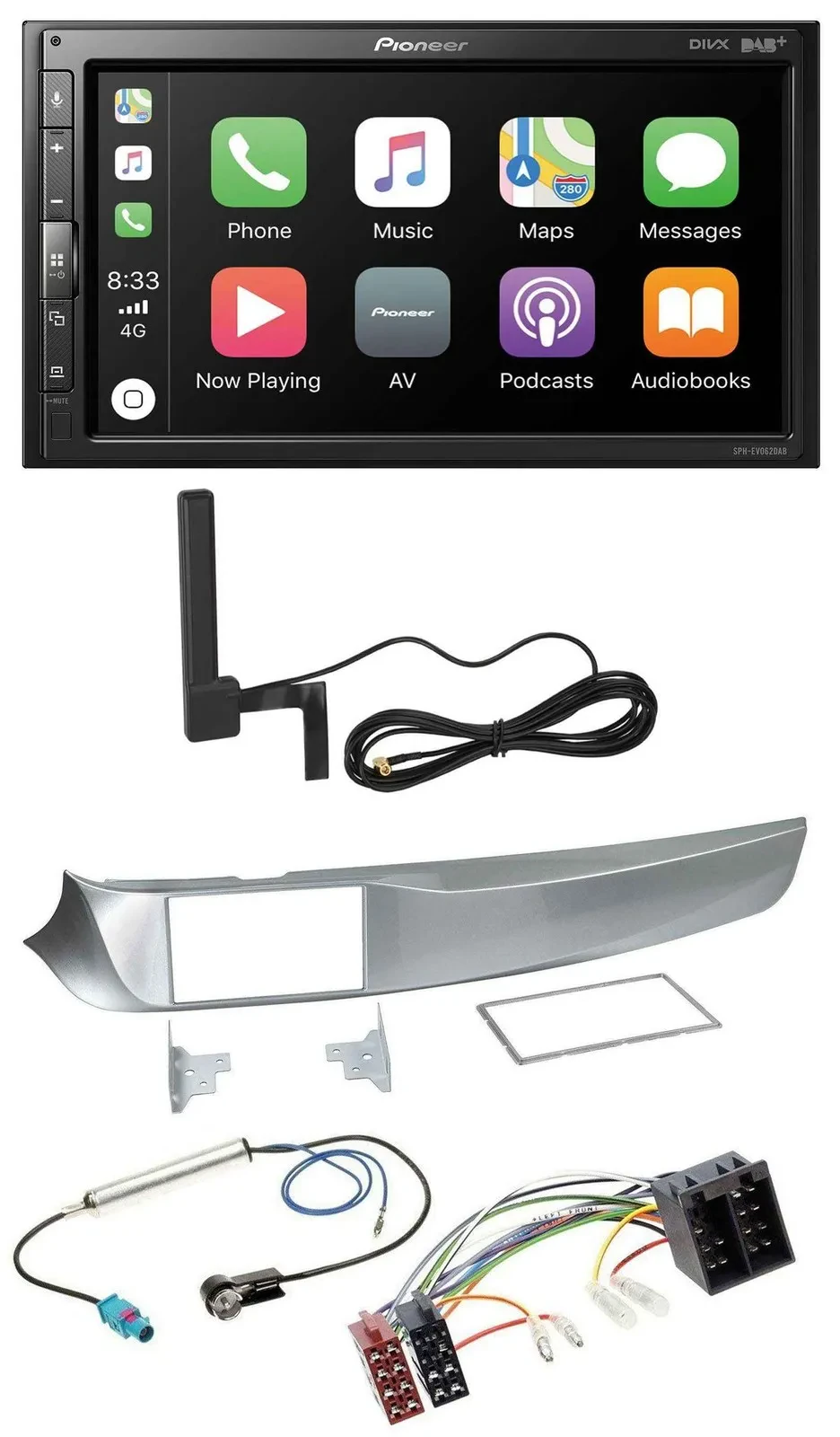 Автомагнитола для Alfa Romeo Giulietta (05/2010–10/2013) Pioneer 2-DIN, USB, Bluetooth, DAB, MP3